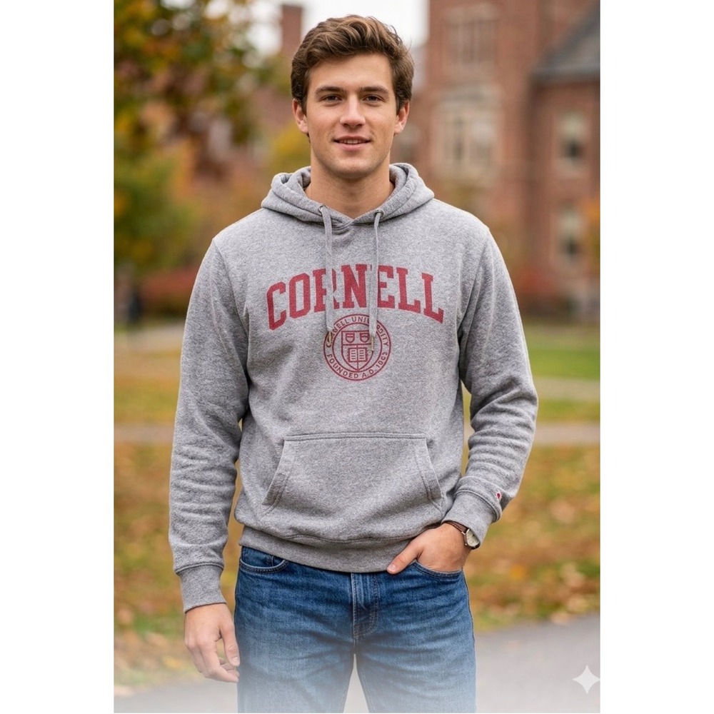 League Cornell University Hoodie Gray Triblend Sweatshirt Mens Large